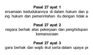 Contoh Hak Dan Kewajiban Dalam Pasal 27 Ayat 2